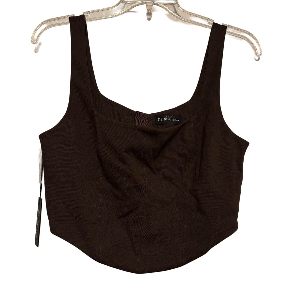 Women’s Aritzia Ten by Babaton Elevate Bustier Top in Mocha Sz Lg NWT